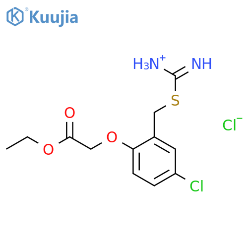 Acetic acid,2-[2-[[(aminoiminomethyl)thio]methyl]-4-chlorophenoxy]-, ethyl ester,hydrochloride (1:1) structure