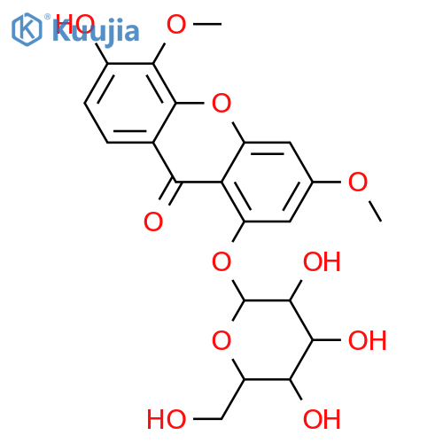 1,3,5,6-Tetrahydroxyxanthone; 3,5-Di-Me ether, 1-O-β-D-glucopyranoside structure