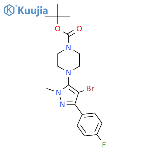 tert-Butyl 4-(4-bromo-3-(4-fluorophenyl)-1-methyl-1H-pyrazol-5-yl)piperazine-1-carboxylate structure
