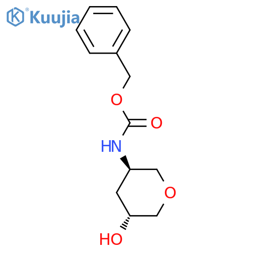 trans-(5-Hydroxy-tetrahydro-pyran-3-yl)-carbamic acid benzyl ester structure
