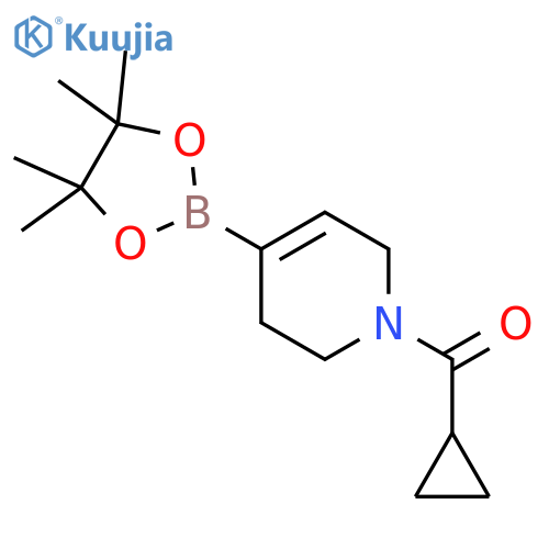 1-cyclopropanecarbonyl-4-(4,4,5,5-tetramethyl-1,3,2-dioxaborolan-2-yl)-1,2,3,6-tetrahydropyridine structure