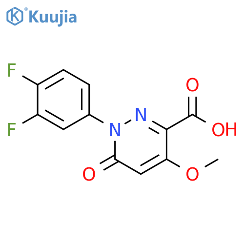 1-(3,4-difluorophenyl)-4-methoxy-6-oxo-1,6-dihydropyridazine-3-carboxylic acid structure