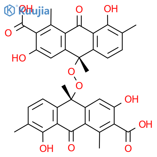 (10R)-10-[(9R)-3-Carboxy-2,5-dihydroxy-4,6,9-trimethyl-10-oxoanthracen-9-yl]peroxy-3,8-dihydroxy-1,7,10-trimethyl-9-oxoanthracene-2-carboxylic acid structure