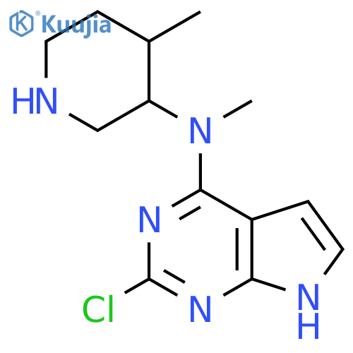 2-Chloro-N-methyl-N-(3R,4R)-4-methyl-3-piperidinyl-7H-pyrrolo2,3-dpyrimidin-4-amine structure