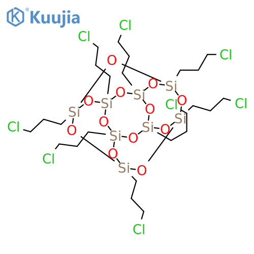 1,3,5,7,9,11,13,15-Octakis(3-chloropropyl)-2,4,6,8,10,12,14,16,17,18,19,20-dodecaoxa-1,3,5,7,9,11,13,15-octasilapentacyclo[9.5.1.13,9.15,15.17,13]icosane structure