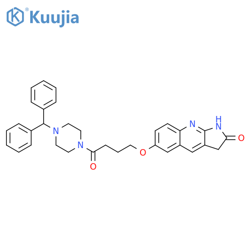 Piperazine,1-[4-[(2,3-dihydro-2-oxo-1H-pyrrolo[2,3-b]quinolin-6-yl)oxy]-1-oxobutyl]-4-(diphenylmethyl)- structure