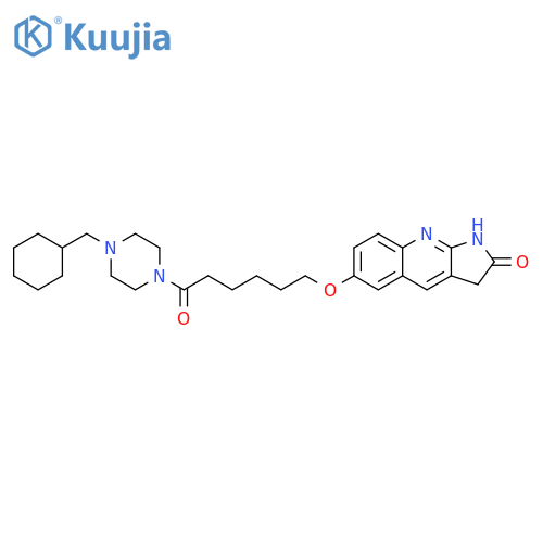 Piperazine,1-(cyclohexylmethyl)-4-[6-[(2,3-dihydro-2-oxo-1H-pyrrolo[2,3-b]quinolin-6-yl)oxy]-1-oxohexyl]- structure