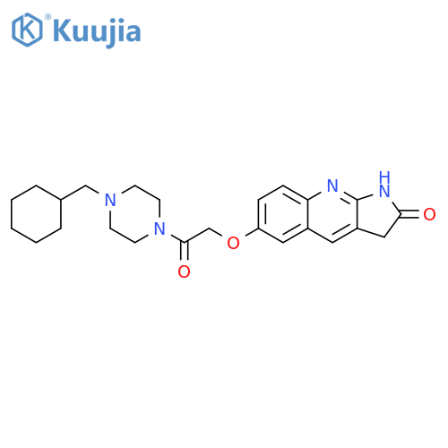 Piperazine,1-(cyclohexylmethyl)-4-[[(2,3-dihydro-2-oxo-1H-pyrrolo[2,3-b]quinolin-6-yl)oxy]acetyl]- structure