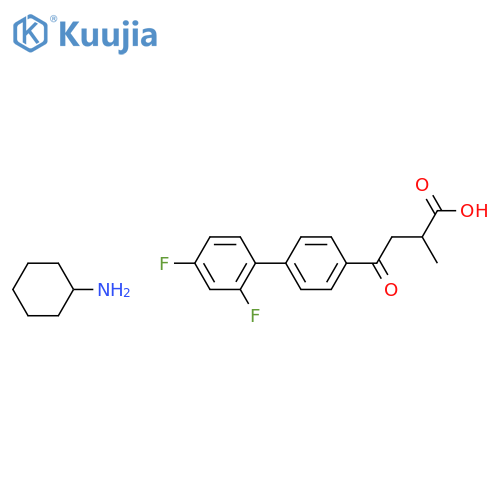 4-(2',4'-difluorobiphenyl-4-yl)-2-methyl-4-oxobutanoic acid - cyclohexanamine (1:1) structure