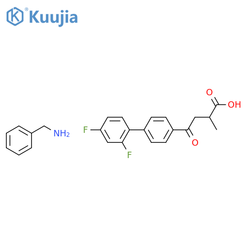 4-(2',4'-difluorobiphenyl-4-yl)-2-methyl-4-oxobutanoic acid - 1-phenylmethanamine (1:1) structure