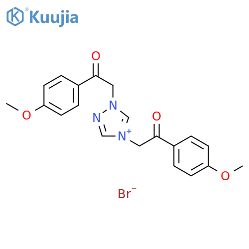 4H-1,2,4-Triazolium, 1,4-bis[2-(4-methoxyphenyl)-2-oxoethyl]-, bromide (1:1) structure