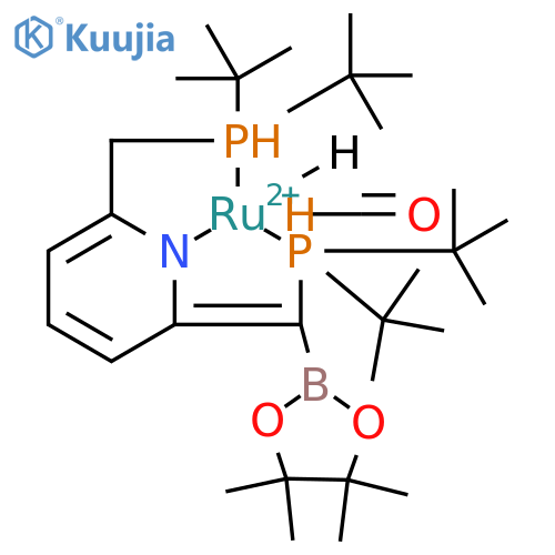 Ruthenium, [6-[[bis(1,1-dimethylethyl)phosphino-κP]methyl]-2-[[bis(1,1-dimethylethyl)phosphino-κP](4,4,5,5-tetramethyl-1,3,2-dioxaborolan-2-yl)methylene]-1,2-dihydropyridinato-κN]carbonylhydro-, (SP-5-52)- structure
