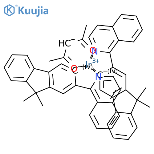 Bis[1-(9,9-dimethyl-9H-fluoren-2-yl)-isoquinoline](acetylacetonate)iridium(III) structure