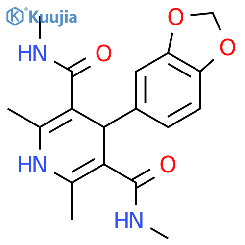 3,5-Pyridinedicarboxamide,4-(1,3-benzodioxol-5-yl)-1,4-dihydro-N3,N5,2,6-tetramethyl- structure