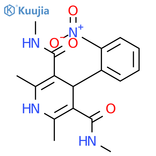3,5-Pyridinedicarboxamide,1,4-dihydro-N3,N5,2,6-tetramethyl-4-(2-nitrophenyl)- structure