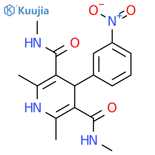 3,5-Pyridinedicarboxamide,1,4-dihydro-N3,N5,2,6-tetramethyl-4-(3-nitrophenyl)- structure