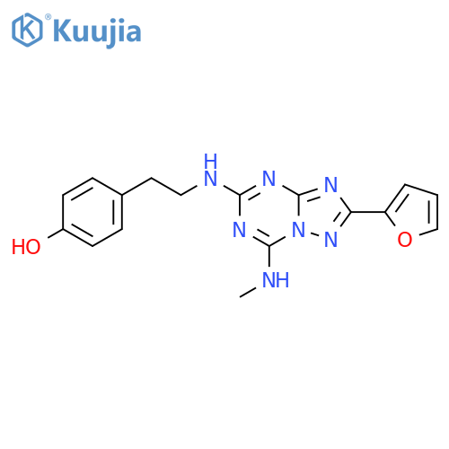 Phenol,4-[2-[[2-(2-furanyl)-7-(methylamino)[1,2,4]triazolo[1,5-a][1,3,5]triazin-5-yl]amino]ethyl]- structure