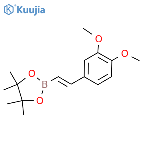 (E)-2-(3,4-dimethoxystyryl)-4,4,5,5-tetramethyl-1,3,2-dioxaborolane structure