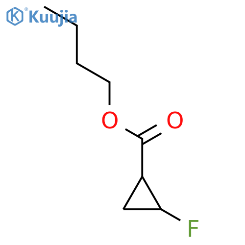 Cyclopropanecarboxylicacid, 2-fluoro-, butyl ester, (1R-cis)- (9CI) structure