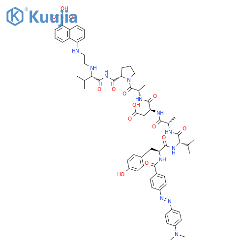 L-Valinamide,N-[4-[[4-(dimethylamino)phenyl]azo]benzoyl]-L-tyrosyl-L-valyl-L-alanyl-L-a-aspartyl-L-alanyl-L-prolyl-N-[2-[(5-sulfo-1-naphthalenyl)amino]ethyl]-(9CI) structure