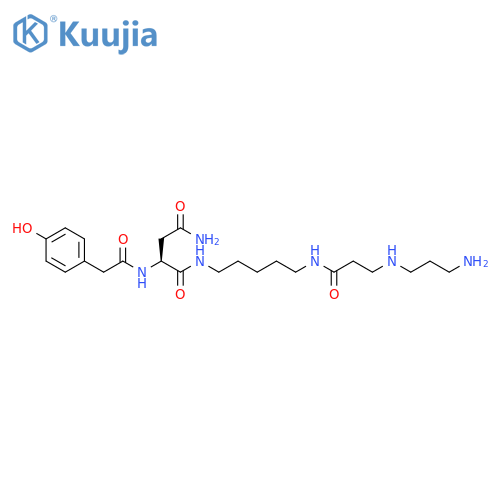 Butanediamide, N1-[5-[[3-[(3-aminopropyl)amino]-1-oxopropyl]amino]pentyl]-2-[[(4-hydroxyphenyl)acetyl]amino]-, (2S)- (9CI) structure