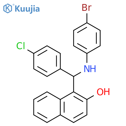 2-Naphthalenol, 1-[(R)-[(4-bromophenyl)amino](4-chlorophenyl)methyl]- structure