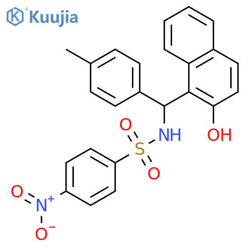 Benzenesulfonamide, N-[(R)-(2-hydroxy-1-naphthalenyl)(4-methylphenyl)methyl]-4-nitro- structure
