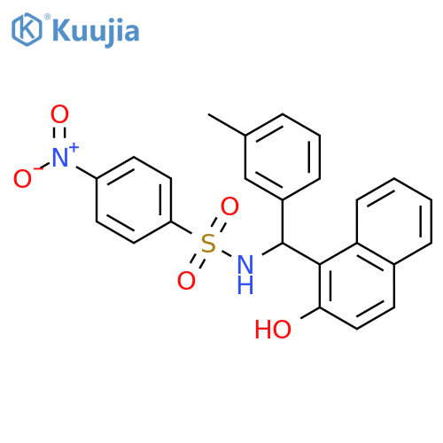 Benzenesulfonamide, N-[(R)-(2-hydroxy-1-naphthalenyl)(3-methylphenyl)methyl]-4-nitro- structure