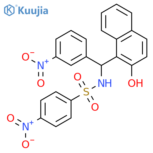 Benzenesulfonamide, N-[(R)-(2-hydroxy-1-naphthalenyl)(3-nitrophenyl)methyl]-4-nitro- structure