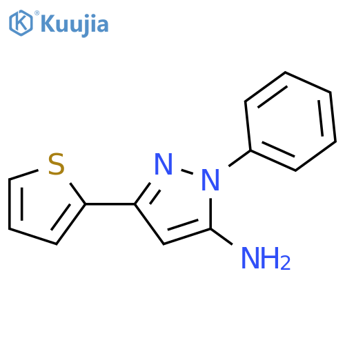 1-phenyl-3-(thiophen-2-yl)-1H-pyrazol-5-amine structure