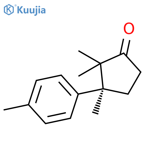 Cyclopentanone,2,2,3-trimethyl-3-(4-methylphenyl)-, (3S)- structure