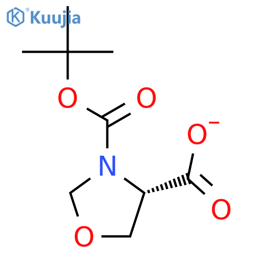 (4S)-3-tert-butoxycarbonyloxazolidine-4-carboxylic acid structure