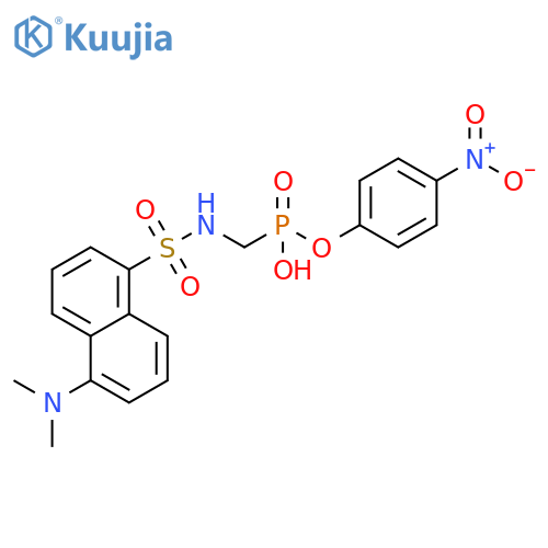 Phosphonic acid,[[[[5-(dimethylamino)-1-naphthalenyl]sulfonyl]amino]methyl]-,mono(4-nitrophenyl) ester structure