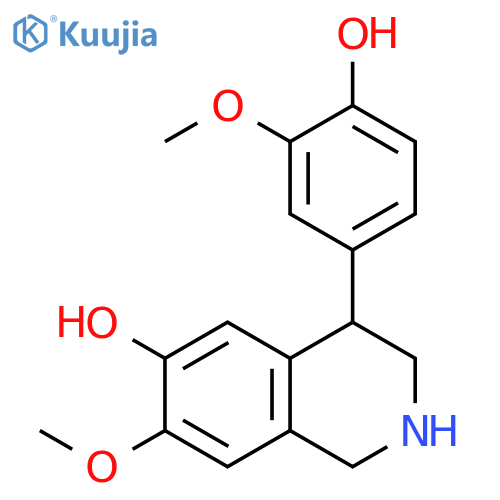 6-Isoquinolinol,1,2,3,4-tetrahydro-4-(4-hydroxy-3-methoxyphenyl)-7-methoxy- structure