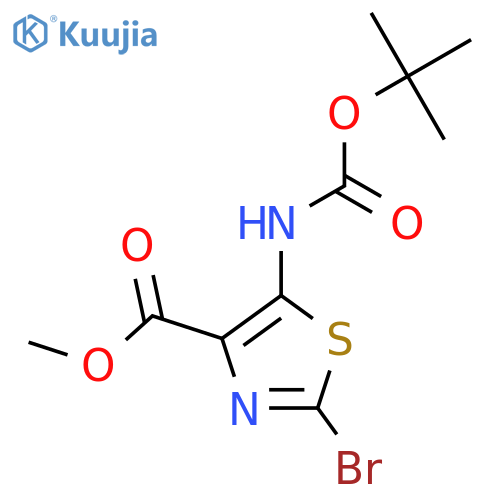 methyl 2-bromo-5-{(tert-butoxy)carbonylamino}-1,3-thiazole-4-carboxylate structure