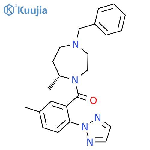 (R)-(4-Benzyl-7-methyl-1,4-diazepan-1-yl)(5-methyl-2-(2H-1,2,3-triazol-2-yl)phenyl)methanone structure