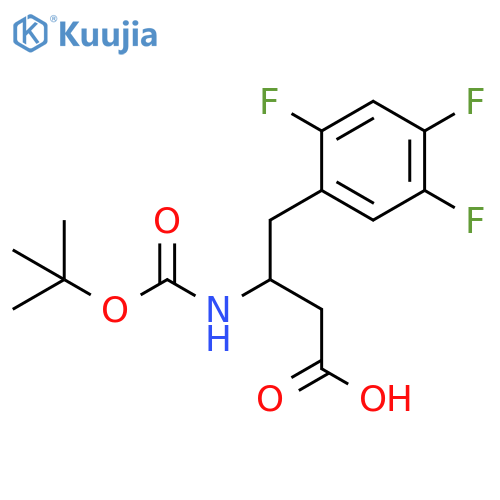 3-{(tert-butoxy)carbonylamino}-4-(2,4,5-trifluorophenyl)butanoic acid structure