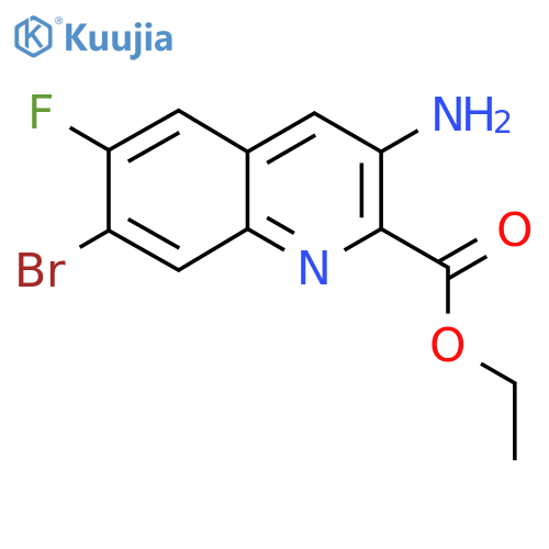 Ethyl 3-amino-7-bromo-6-fluoroquinoline-2-carboxylate structure