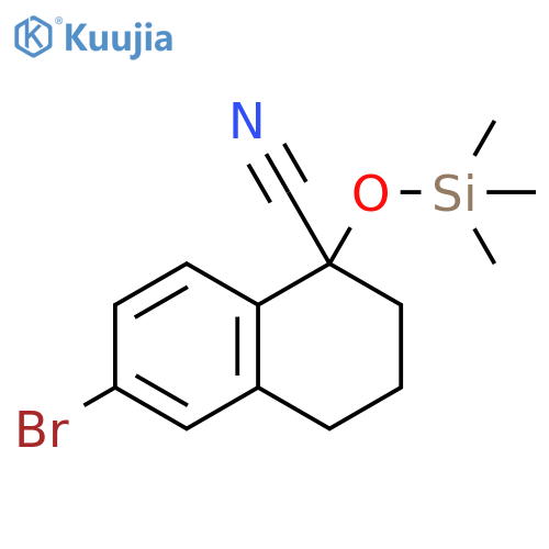 6-bromo-1-((trimethylsilyl)oxy)-1,2,3,4-tetrahydronaphthalene-1-carbonitrile structure