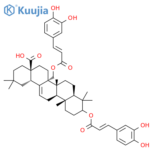 Olean-12-en-28-oic acid,3,27-bis[[(2E)-3-(3,4-dihydroxyphenyl)-1-oxo-2-propenyl]oxy]-, (3b)- structure