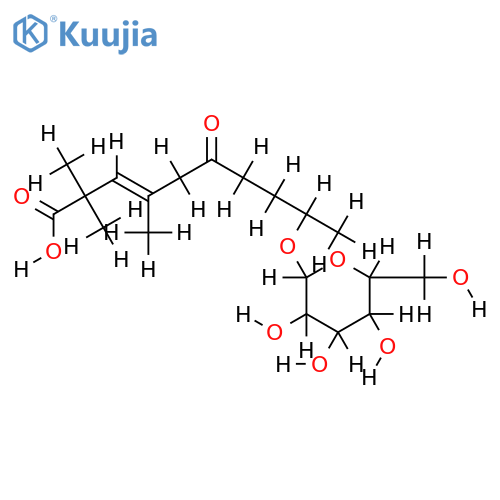 9-hydroxy-2,2,4-trimethyl-deca-3-en-6-on-1-oic acid 9-O-beta-D-glucopyranoside structure
