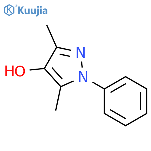 3,5-dimethyl-1-phenyl-1H-pyrazol-4-ol structure