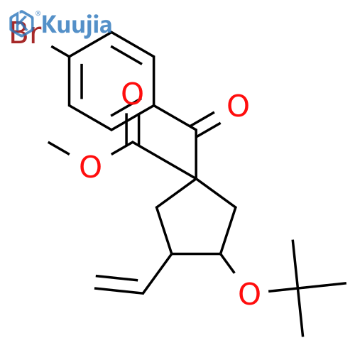 Cyclopentanecarboxylic acid, 1-(4-bromobenzoyl)-3-(1,1-dimethylethoxy)-4-ethenyl-, methyl ester, (1S,3S,4R)- structure