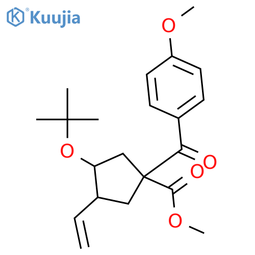 Cyclopentanecarboxylic acid, 3-(1,1-dimethylethoxy)-4-ethenyl-1-(4-methoxybenzoyl)-, methyl ester, (1R,3S,4R)- structure