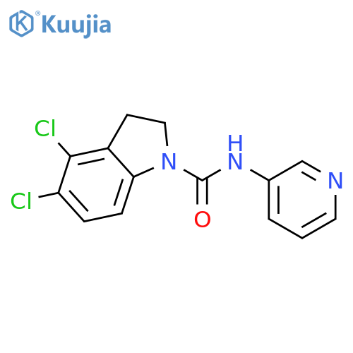1H-Indole-1-carboxamide, 4,5-dichloro-2,3-dihydro-N-3-pyridinyl- structure