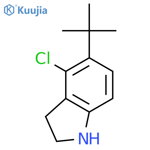 1H-Indole, 4-chloro-5-(1,1-dimethylethyl)-2,3-dihydro- structure