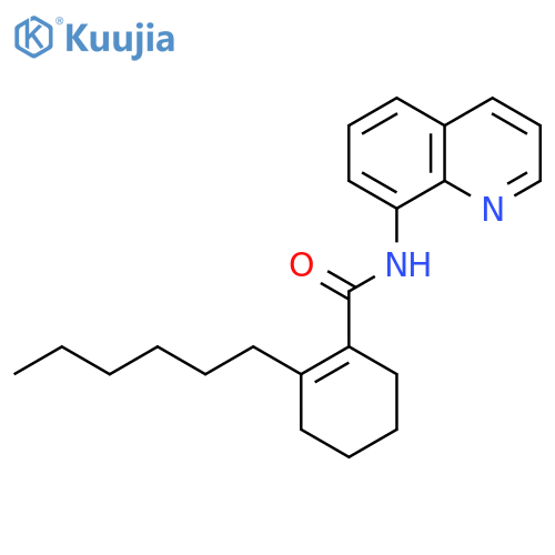 1-Cyclohexene-1-carboxamide, 2-hexyl-N-8-quinolinyl- structure