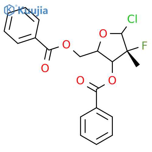 [(4R)-3-Benzoyloxy-5-chloro-4-fluoro-4-methyloxolan-2-yl]methyl benzoate structure