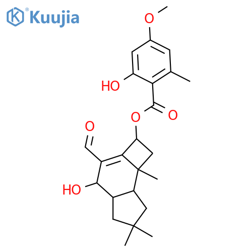 6-Protoilludene-5,8,14-triol; (5β,8β)-form, 14-Aldehyde, 5-O-(6-hydroxy-4-methoxy-2-methylbenzoyl) structure