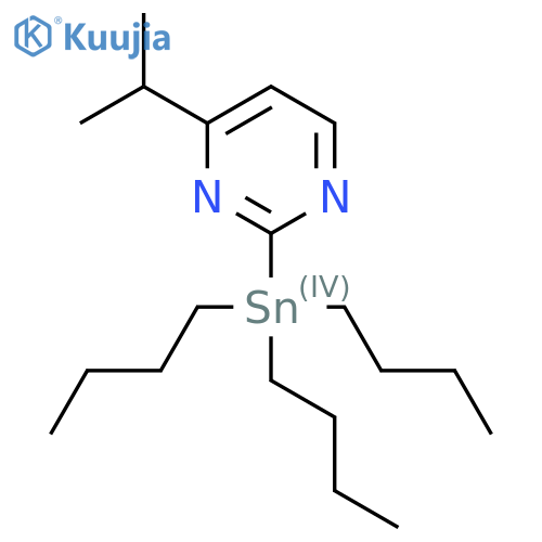 4-(propan-2-yl)-2-(tributylstannyl)pyrimidine structure